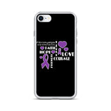 Fibromyalgia Awareness Faith, Hope, Courage iPhone Case