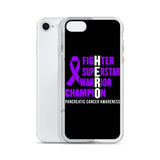 Pancreatic Cancer Awareness Fighter, Superstar, Warrior, Champion, Hero iPhone Case - The Awareness Store