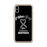 Diabetes Awareness I Wear Grey iPhone Case