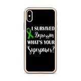 Depression Awareness I Survived, What's Your Superpower? iPhone Case - The Awareness Store