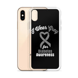 Diabetes Awareness I Wear Grey iPhone Case