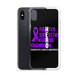 Pancreatic Cancer Awareness Fighter, Superstar, Warrior, Champion, Hero iPhone Case - The Awareness Store