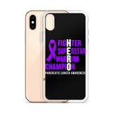 Pancreatic Cancer Awareness Fighter, Superstar, Warrior, Champion, Hero iPhone Case - The Awareness Store