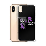 Fibromyalgia Awareness Faith, Hope, Courage iPhone Case