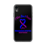 Rheumatoid Arthritis Awareness I Wear Blue & Purple iPhone Case