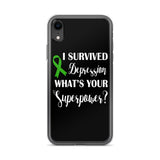 Depression Awareness I Survived, What's Your Superpower? iPhone Case - The Awareness Store