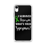 Depression Awareness I Survived, What's Your Superpower? iPhone Case - The Awareness Store