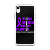 Pancreatic Cancer Awareness Fighter, Superstar, Warrior, Champion, Hero iPhone Case - The Awareness Store