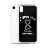 Diabetes Awareness I Wear Grey iPhone Case