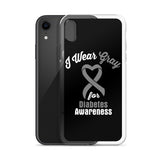 Diabetes Awareness I Wear Gray iPhone Case