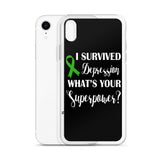 Depression Awareness I Survived, What's Your Superpower? iPhone Case - The Awareness Store