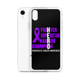 Pancreatic Cancer Awareness Fighter, Superstar, Warrior, Champion, Hero iPhone Case - The Awareness Store