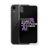 Fibromyalgia Awareness Faith, Hope, Courage iPhone Case