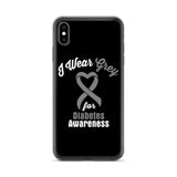 Diabetes Awareness I Wear Grey iPhone Case - The Awareness Store