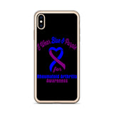Rheumatoid Arthritis Awareness I Wear Blue & Purple iPhone Case