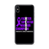 Pancreatic Cancer Awareness Fighter, Superstar, Warrior, Champion, Hero iPhone Case - The Awareness Store