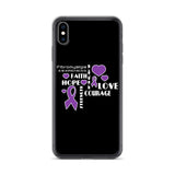 Fibromyalgia Awareness Faith, Hope, Courage iPhone Case