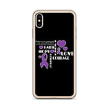 Fibromyalgia Awareness Faith, Hope, Courage iPhone Case