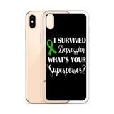 Depression Awareness I Survived, What's Your Superpower? iPhone Case - The Awareness Store
