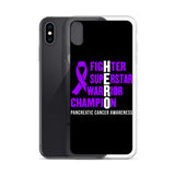 Pancreatic Cancer Awareness Fighter, Superstar, Warrior, Champion, Hero iPhone Case - The Awareness Store