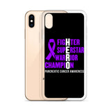 Pancreatic Cancer Awareness Fighter, Superstar, Warrior, Champion, Hero iPhone Case - The Awareness Store