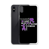 Fibromyalgia Awareness Faith, Hope, Courage iPhone Case