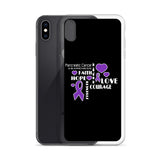 Pancreatic Cancer Awareness Faith, Hope, Courage iPhone Case