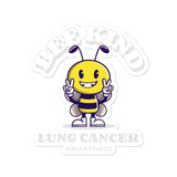 Lung Cancer Awareness Bee Kind Sticker