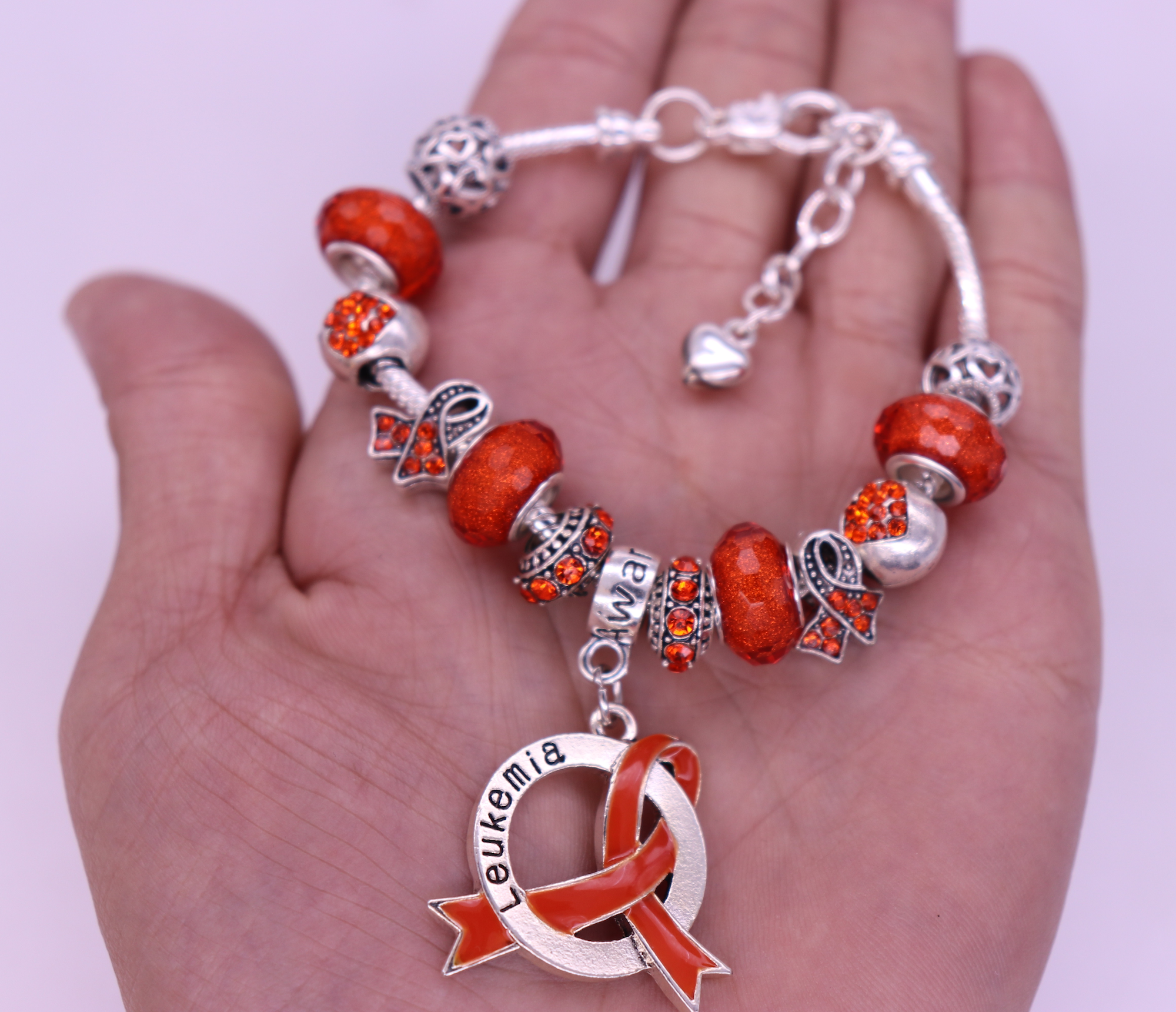 Orange Awareness Healing Tranquility Peace Stretch Bracelet Leukemia M –  Jewelry Designed 4 You