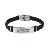 Muscular Dystrophy Leather Awareness Bracelet