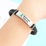 Mental Health Leather Awareness Bracelet