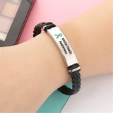 Mental Health Leather Awareness Bracelet