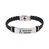 Mental Health Leather Awareness Bracelet