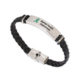 Mental Health Leather Awareness Bracelet