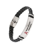 Multiple Myeloma Leather Awareness Bracelet