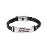 Multiple Myeloma Leather Awareness Bracelet