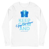 Colon Cancer Awareness Keep Calm and Enjoy Christmas Long Sleeve T-Shirt - The Awareness Store