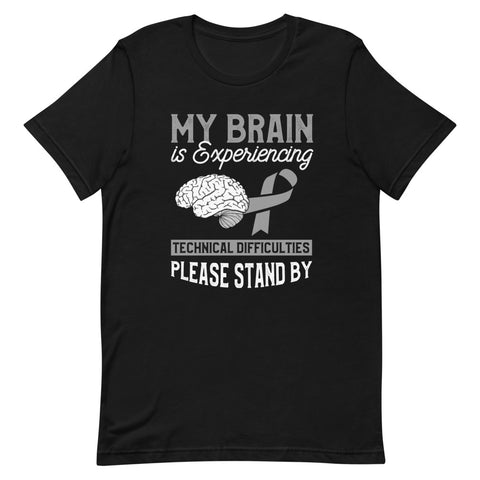 Brain Cancer Awareness Experiencing Technical Difficulties Premium T-Shirt - The Awareness Store