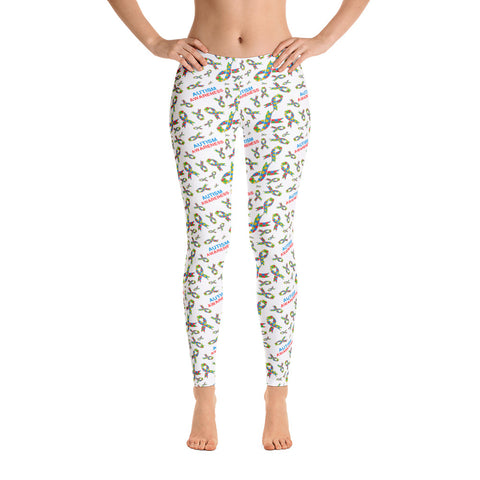 Autism Awareness Ribbon Pattern Leggings - The Awareness Store