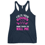 Breast Cancer Awareness Check Your Boobs Women's Racerback Tank Top