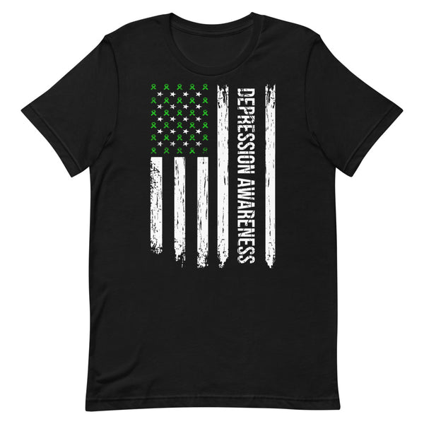 Depression Awareness USA Flag Unisex T-Shirt