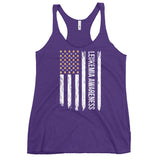 Leukemia Awareness USA Flag Women's Racerback Tank