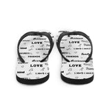 Lung Cancer Awareness Be Kind Pattern Flip-Flops - The Awareness Store