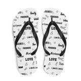 Lung Cancer Awareness Be Kind Pattern Flip-Flops - The Awareness Store