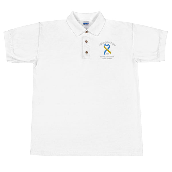 I Wear Yellow and Blue for Down Syndrome Awareness Polo Shirt