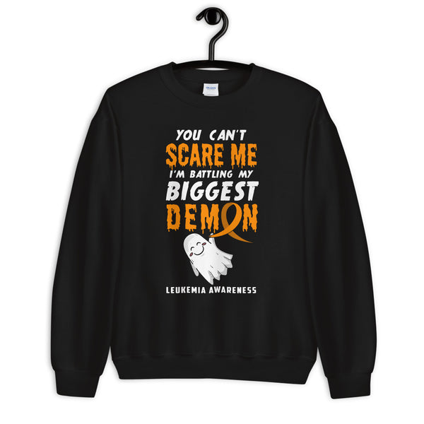 Leukemia Awareness You Can't Scare Me Halloween Sweatshirt