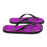 Domestic Violence Awareness Tartan Pattern Flip-Flops - The Awareness Store