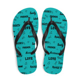 Anxiety Awareness Be Kind Pattern Flip-Flops - The Awareness Store