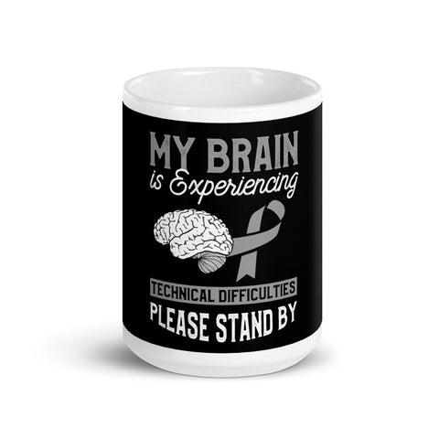 Brain Cancer Awareness Experiencing Technical Difficulties Mug - The Awareness Store