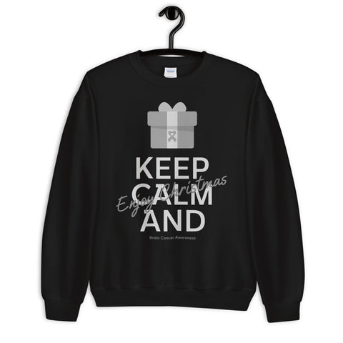 Brain Cancer Awareness Keep Calm and Enjoy Christmas Sweater - The Awareness Store